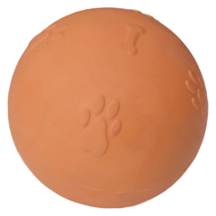 Pati Desenli Termoplastik Sert Köpek Oyun Topu 8 cm Large Turuncu