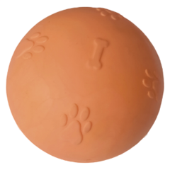 Pati Desenli Termoplastik Sert Köpek Oyun Topu 8 cm Large Turuncu