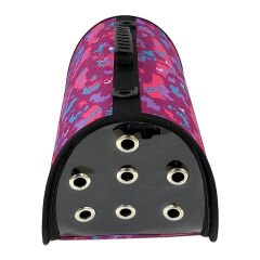Flaybag Kedi Köpek Taşıma Çantası 25x26x42 cm Pembe Dalgalı