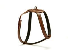 Doggie Konforlu Deriden El Yapımı Köpek Göğüs Tasması 2 x 50-70 cm Kahverengi