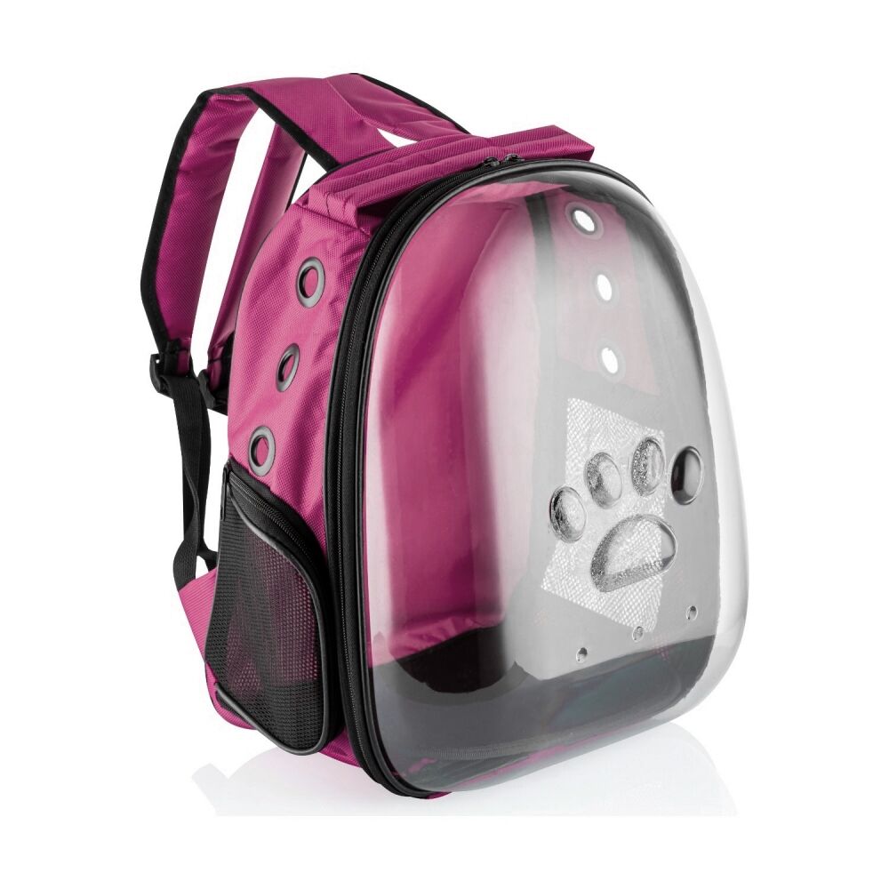 Markapet Pati Desenli Astronot Şeffaf Taşıma Sırt Çantası Mürdüm 45 x 22 x 33 cm