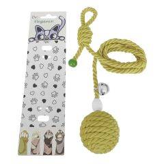 Kapıya Asılabilen Kedi Oyun Aktivite Topu İpli 5x80 cm Açık Sarı