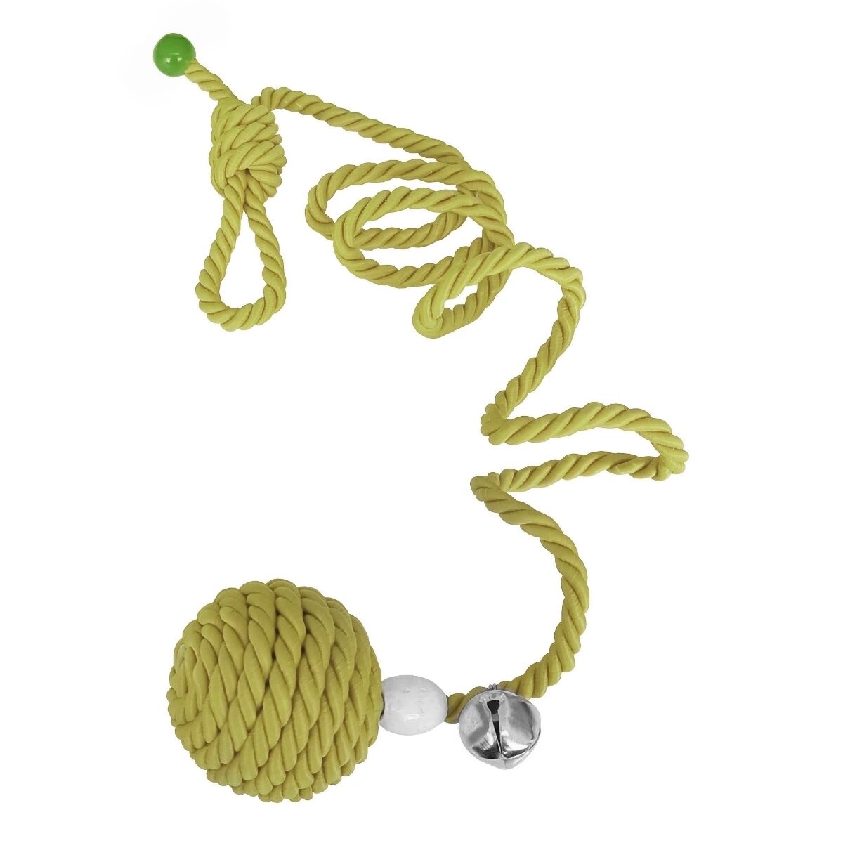 Kapıya Asılabilen Kedi Oyun Aktivite Topu İpli 5x80 cm Açık Sarı