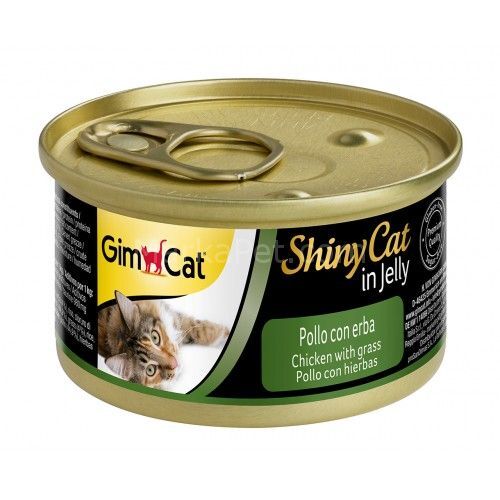 Gimpet Shiny Cat Tavuk Etli Çimenli Jöleli Konserve 70 gr