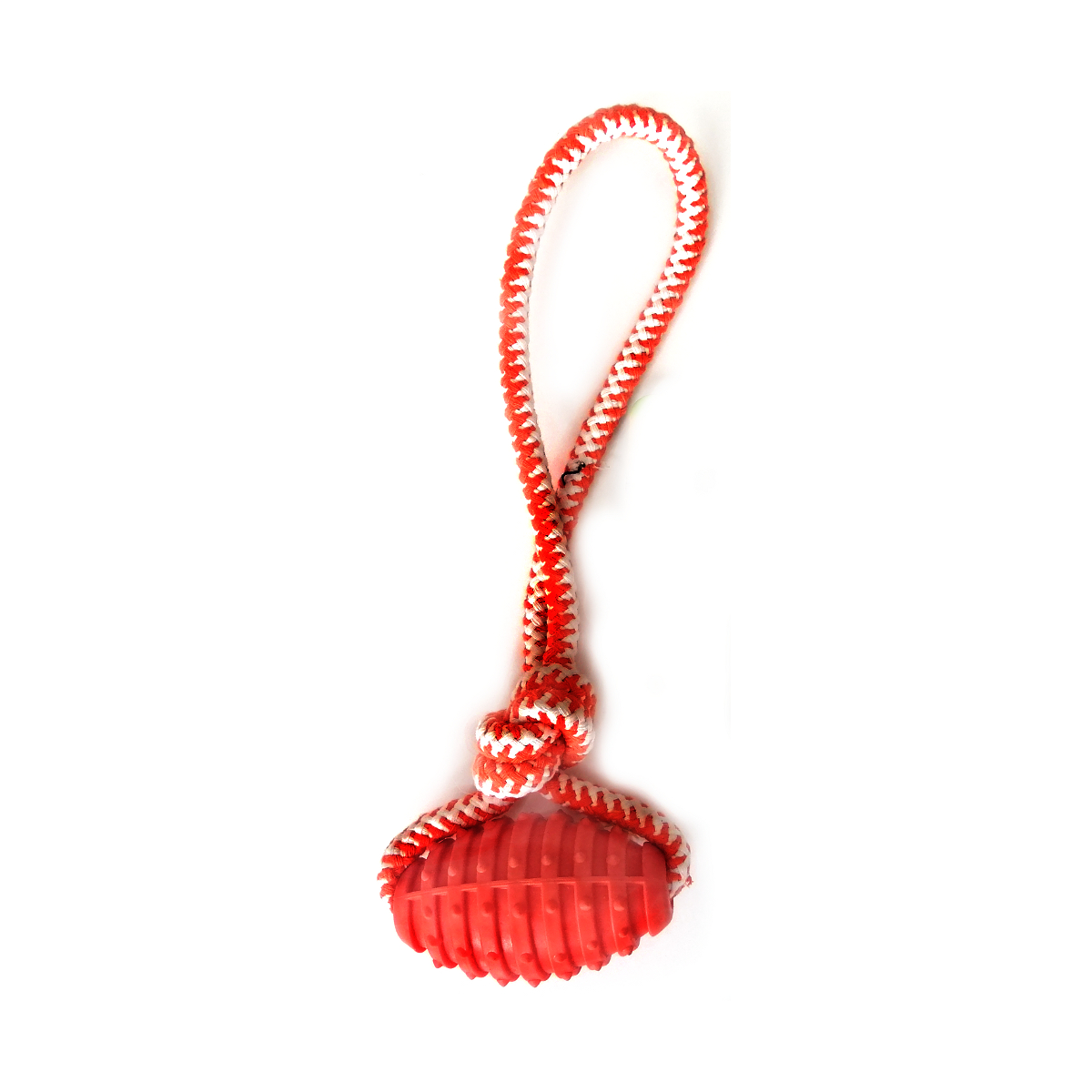 Köpek Oyuncağı İpli Top 10x32 cm Turuncu