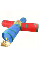 4 Yollu Kedi Tüneli Katlanır Gökkuşağı Kedi Köpek Oyun Tüneli Evcil Hayvan Oyun Tüneli 125 cm