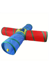 4 Yollu Kedi Tüneli Katlanır Gökkuşağı Kedi Köpek Oyun Tüneli Evcil Hayvan Oyun Tüneli 125 cm