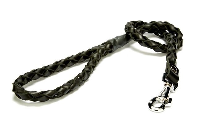 Doggie Örgü Deri Köpek Gezdirme 1,5*120 cm Siyah