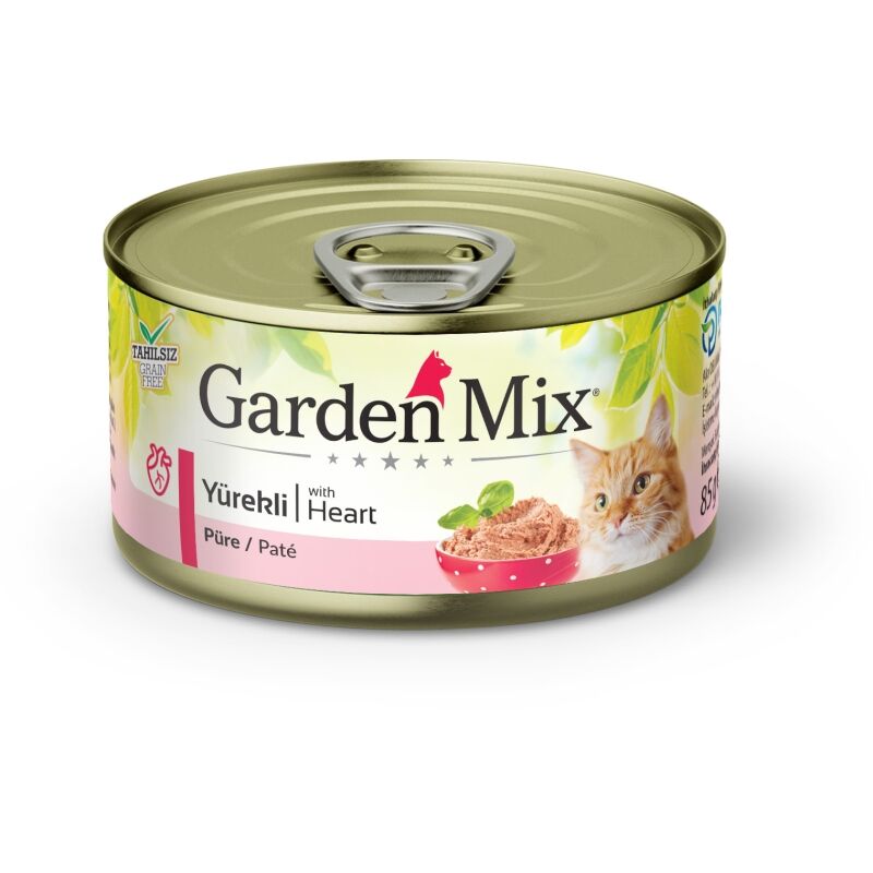 Gardenmix Kıyılmış Yürekli Tahılsız Konserve Kedi Maması 85g