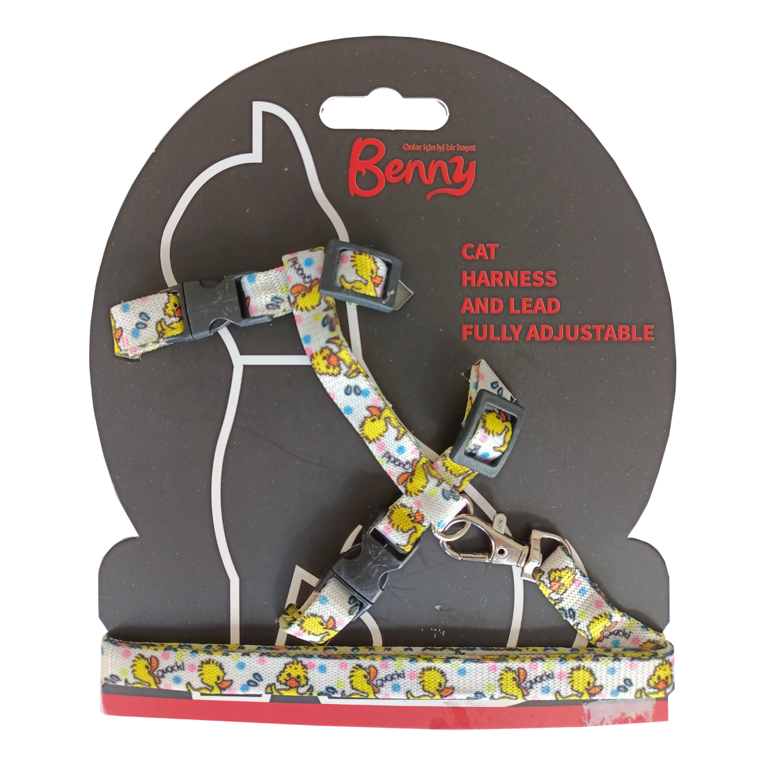 Markapet Duck Kedi Göğüs Tasması + Gezdirme Kayışı 110 cm