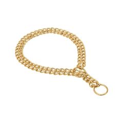 Doggie Eğitim Serisi Çift Boğma Zincirli Köpek Boyun Tasması - 2,5x60-60cm - Gold