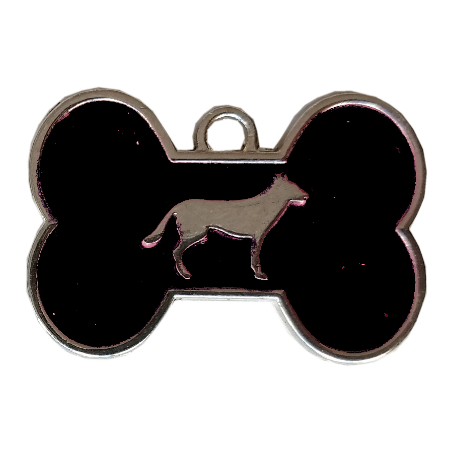 Kemik Şekilli Köpek İsimlik Aksesuar 2*3 cm Siyah