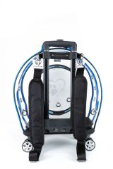 Markapet Şeffaf Model Tekerlekli Kedi Köpek Taşıma Çantası 42 x 40 x 22 cm Mavi 15 kg