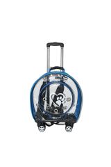 Markapet Fileli Tekerlekli Kedi Köpek Taşıma Çantası 42 x 40 x 22 cm Mavi 15 kg