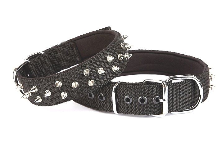 Doggie Konfor El Yapımı Çivili Köpek Boyun Tasması 4x47-55 cm Siyah