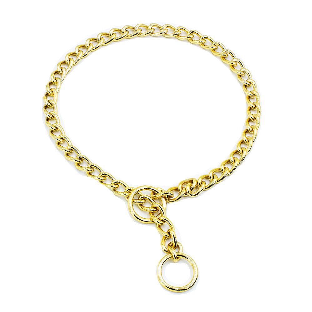 Doggie Eğitim Serisi Zincirli Köpek Boyun Tasması 4x75cm - Gold