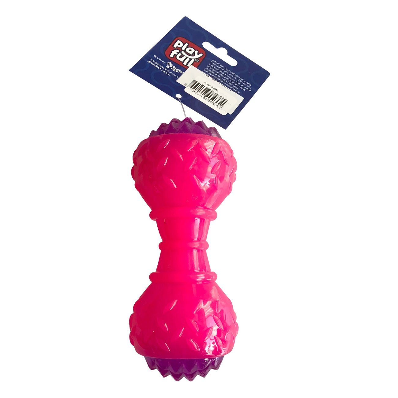 Playfull Aktivite Sesli ve Işıklı Köpek Oyuncak Dumbel 5x15 cm Pembe