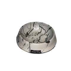 Marbly Zebra Mermerit Kedi Köpek Mama Su Kabı 470 ml
