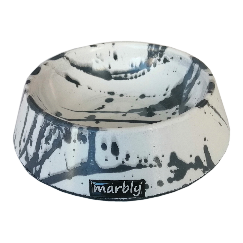 Marbly Zebra Mermerit Kedi Köpek Mama Su Kabı 470 ml