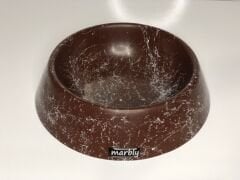 Marbly Kahve Dalgalı Mermerit Köpek Mama Su Kabı 700 ml