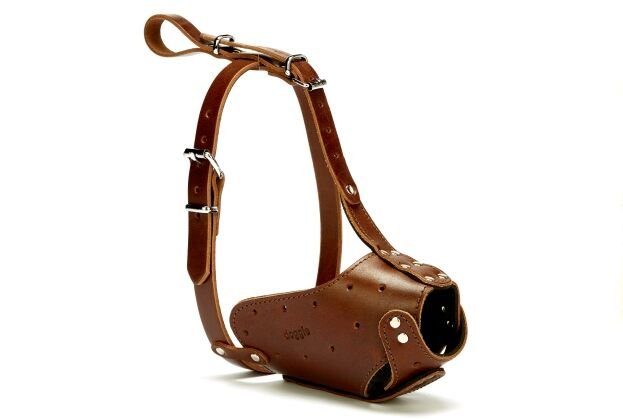 Doggie Eğitim Serisi Deri El Yapımı Uzun Burunlu Köpek Ağızlığı 2x80 cm Kahverengi