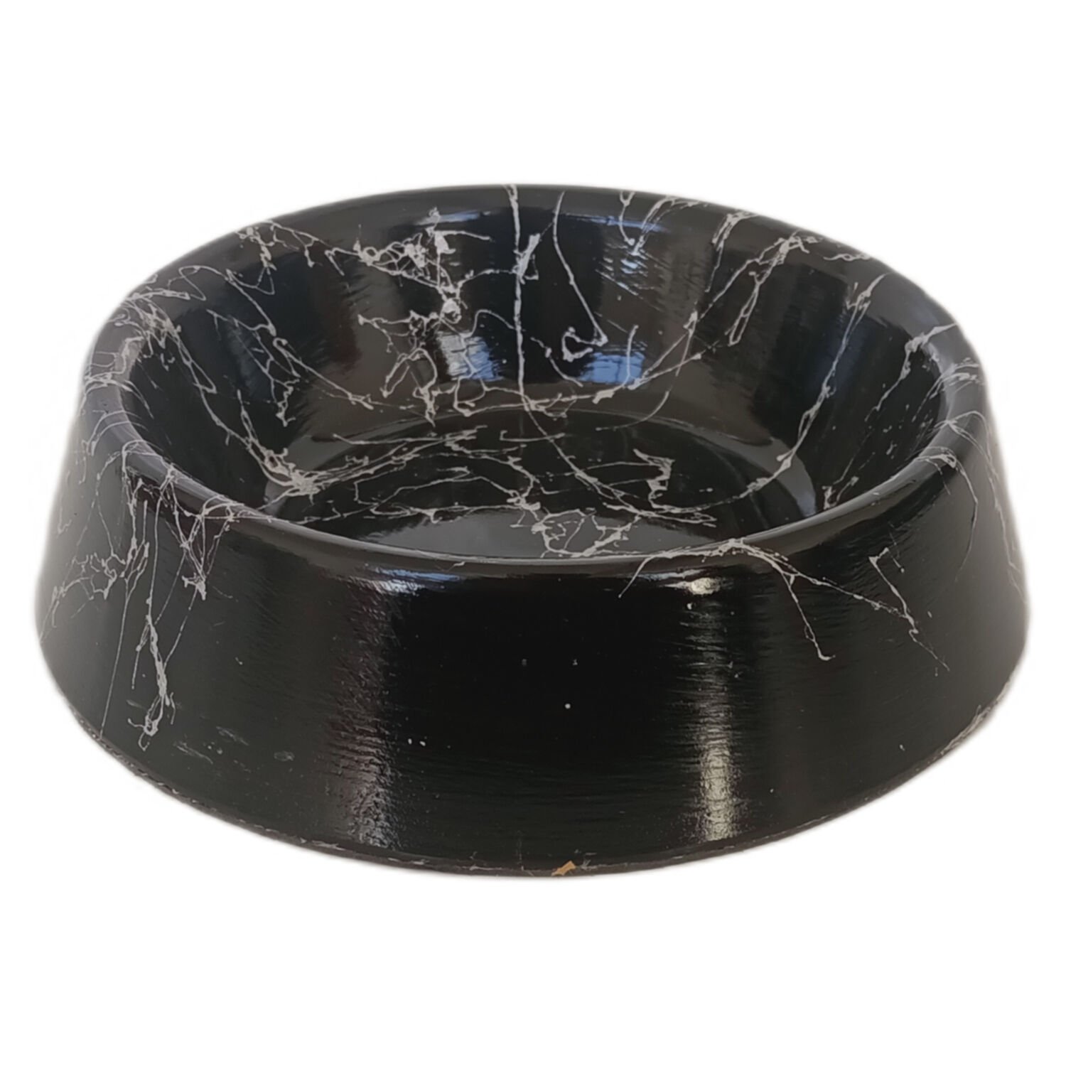 Markapet Elegans Seri Mermerit Kaymaz Tabanlı Kedi Köpek Mama Su Kabı 250 ml 8 oz Siyah