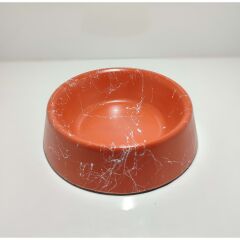 Markapet Elegans Seri Mermerit Kaymaz Tabanlı Kedi Köpek Mama Su Kabı 500 ml 16 oz Kiremit