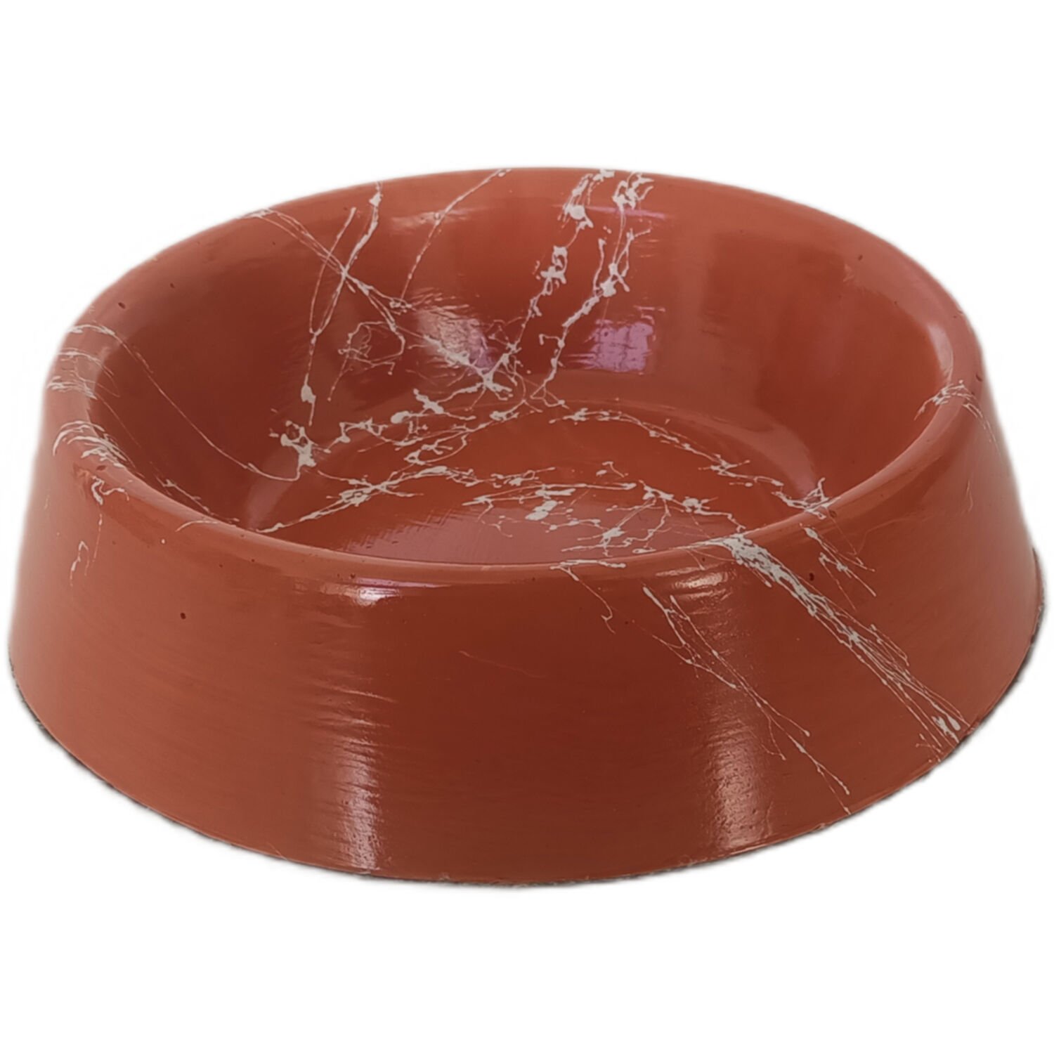 Markapet Elegans Seri Mermerit Kaymaz Tabanlı Kedi Köpek Mama Su Kabı 750 ml 24 oz Kiremit