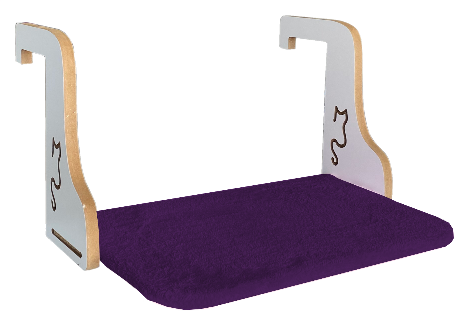 Ahşap Kedi Kalorifer Peteği Radyatör Yatağı 32 cm x 50 cm Koyu Mor ( 15 kg )