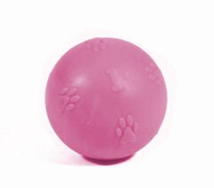 Kardelen Termoplastik Pati Desenli Sert Köpek Oyun Topu 6 cm Pembe