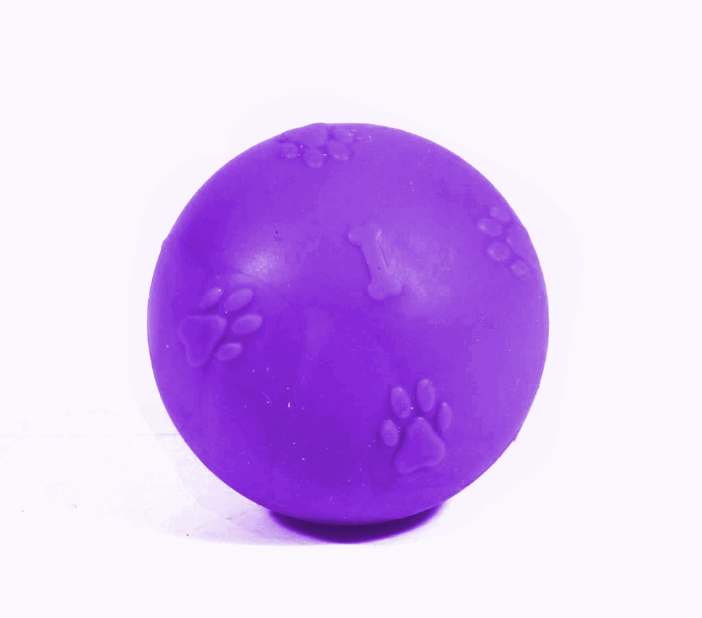 Kardelen Termoplastik Pati Desenli Sert Köpek Oyun Topu 7 cm Mor