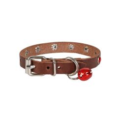 Doggie Taşlı Kedi ve Yavru Köpek Tasması 1,2x26 cm Kahverengi Large