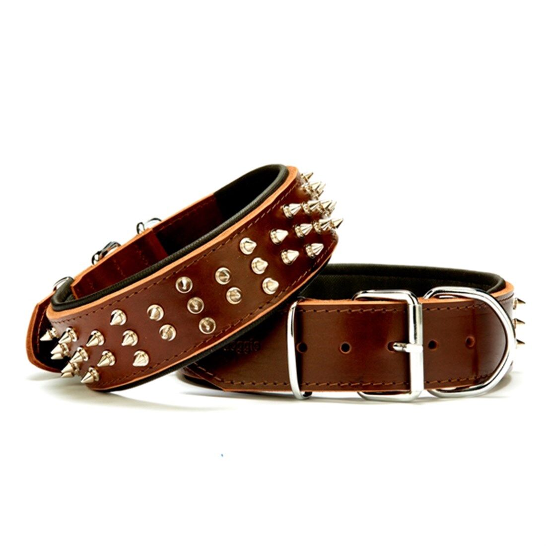 Doggie Ektsra Çivili Köpek Boyun Tasması 5x55-65 cm Kahverengi