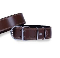 Doggie Konfor Çift Kat Deri El Yapımı Köpek Boyun Tasması 6x60-70 cm Kahverengi