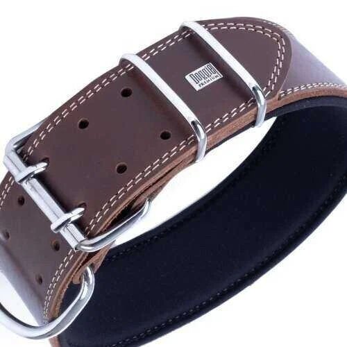 Doggie Konfor Çift Kat Deri El Yapımı Köpek Boyun Tasması 6x60-70 cm Kahverengi