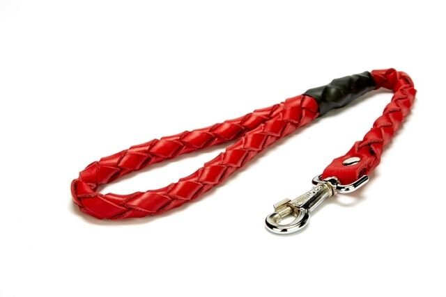 Doggie Örgü Deri Köpek Gezdirme 2.5*60 cm Kırmızı