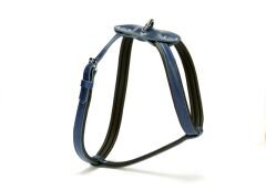 Doggie Konforlu Deriden El Yapımı Köpek Göğüs Tasması 3 x 65-95 cm Mavi