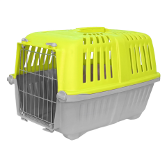 Markapet Metal Kapaklı Kedi Köpek Taşıma Çantası 28 x 32-44 cm Sarı Gri