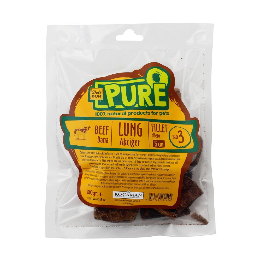 Delibon Pure Dana Kurutulmuş Akciğer Fileto 5 cm 100 gr
