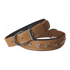 Markapet Deri Metal İşlemeli Köpek Boyun Tasması 3 x 42 - 56 cm Kamel