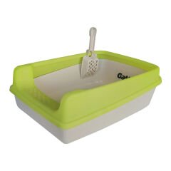 Kedi Tuvalet Kum Kabı 50/37/13.5 cm Neon Sarı + Kürek Hediye