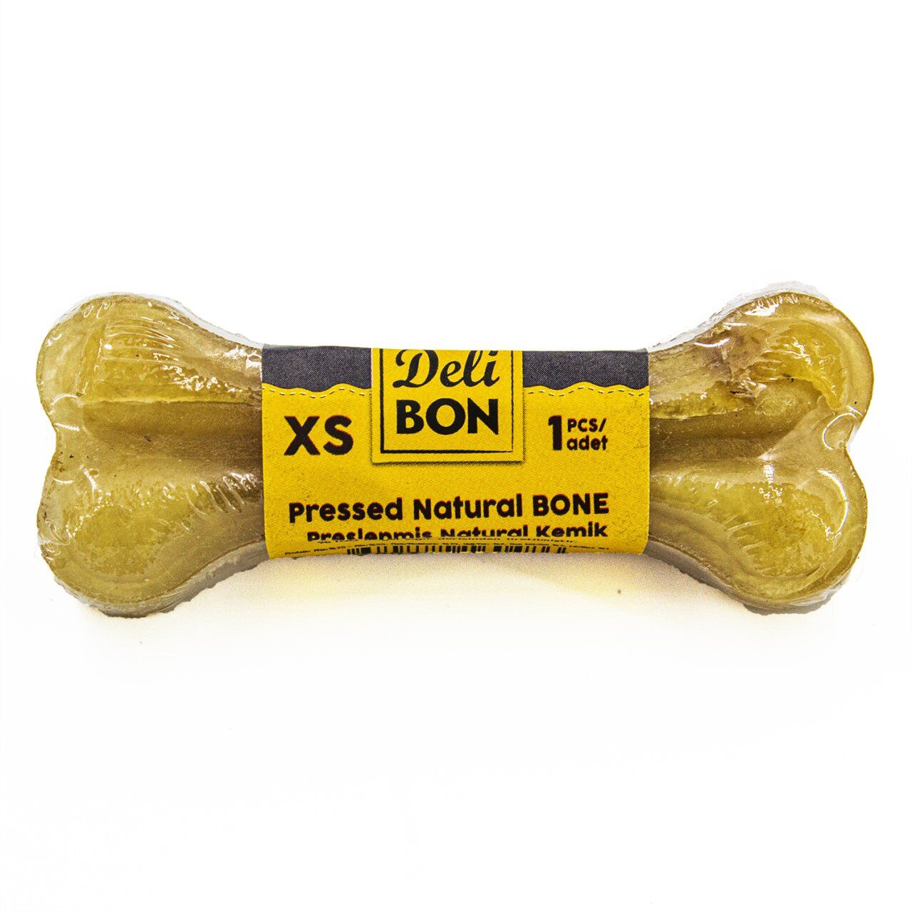 Delibon Deri Köpek Çiğneti Pres Kemik 7cm Natural