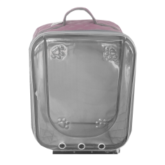 Markapet Deri İşlemeli Tekerlekli Kedi Köpek Taşıma Çantası 25x35x40 cm Açık Pembe