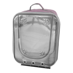 Markapet Deri İşlemeli Tekerlekli Kedi Köpek Taşıma Çantası 25x35x40 cm Açık Pembe
