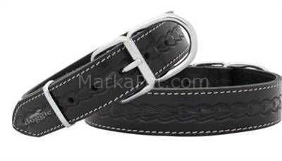 Doggie SBT 3530 Siyah Desenli Deri Boyun Tasması 3,5x60cm