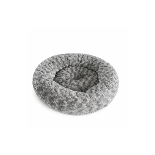Kedi Yatağı Simit Peluş Gri