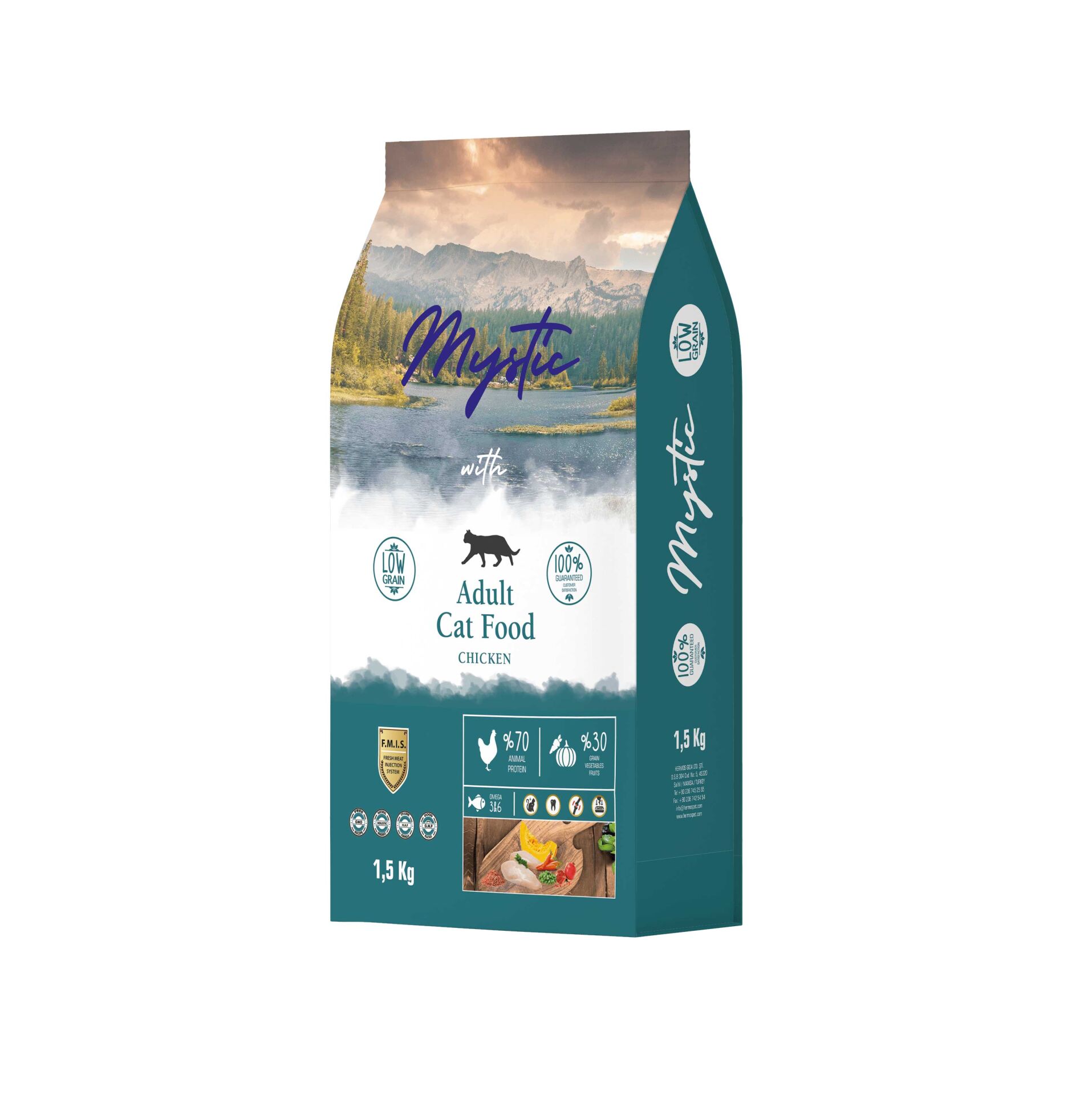 Mystic Düşük Tahıllı Tavuk Etli Yetişkin Kedi Maması 1,5 Kg