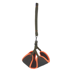 Kedi Köpek Havalı Göğüs Tasma Seti Medium 36-43 cm + 130 cm Haki Turuncu