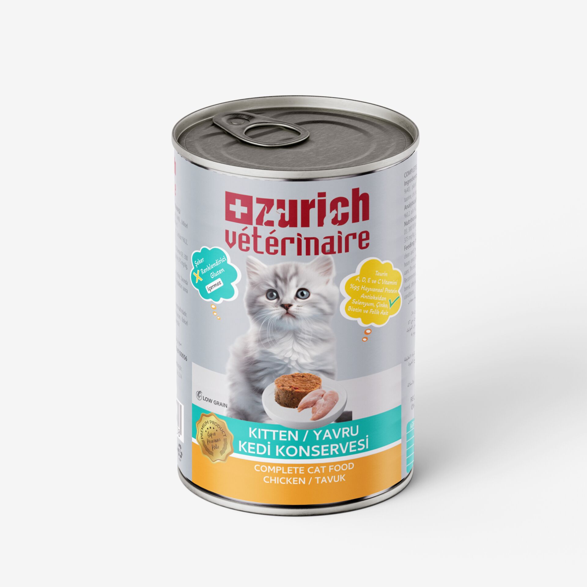 Zurich Veterinaire Pate Tavuklu Yavru Kedi Konservesi  415 gr
