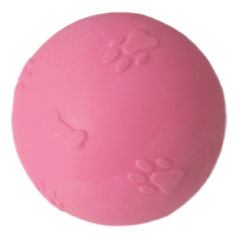 Pati Desenli Termoplastik Sert Köpek Oyun Topu 7 cm Medium Pembe